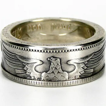 Personalizate [Afacere Bună] Handmade Marca Germană Monede De Argint Inel Monedă Inel Dominator Bărbați Cadou Creativ Aurit