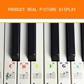 Pian Autocolant Pentru Chei-Acoperire Detașabil Pentru 88 De Clape Personalul Notație Autocolante Tastatură De Pian Autocolante Colorate