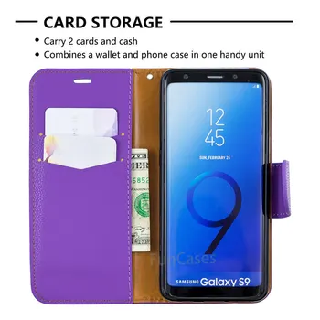 De lux Piele Flip case pentru Samsung Galaxy S9 Cartelei Magnetice Suport Portofel Book Cover Fundas Pentru Samsun S9 etui caso