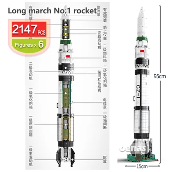 Sembo MOC Orașului China Long March Spatiala Naveta Spațială Launcher Centrul de Rachete Model Blocuri de Construcție de Înaltă Tehnologie Băiat Jucărie Cadou