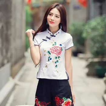Brand 5XL T-Shirt din Bumbac de Calitate, de Vara Tricou Femei Vintage Broderie Flori Blusas Corp Subțire Topuri Tricou Femei de Îmbrăcăminte