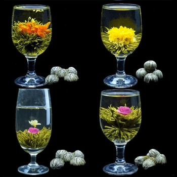 16 Piese De Ceai Blooming 2021 Diferite De Flori Handmade Floare De Ceai Chinezesc Înflorire Bile Pe Bază De Plante Meserii Flori Ambalare Cadou