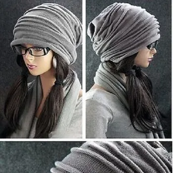 NOI Unisex Femei Barbati Tricot Umflat Beanie Pălărie de Iarnă Caldă Supradimensionate Cap de Schi MZ004