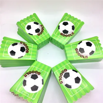 De înaltă Calitate Alb Fotbal 6pcs Petrecere de Familie Hârtie Popcorn Cutie de Bomboane de Nunta Cutie de Cadou Copil Fata Petrecere de Ziua Snack Box de Aprovizionare
