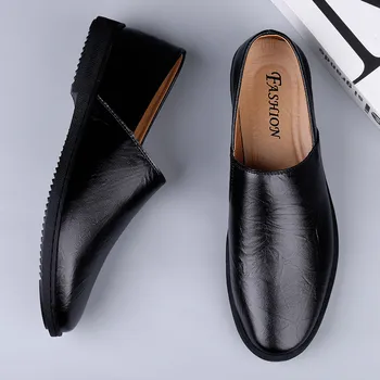 Rezistent la uzura Casual Barbati Pantofi de Piele Tendință Nouă 2021 Moda Non-alunecare de Domn Pentru Bărbați Nunta Papuci de casă Bullock Manual