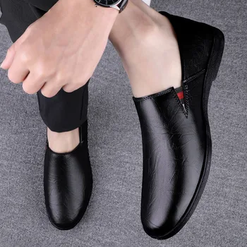 Rezistent la uzura Casual Barbati Pantofi de Piele Tendință Nouă 2021 Moda Non-alunecare de Domn Pentru Bărbați Nunta Papuci de casă Bullock Manual