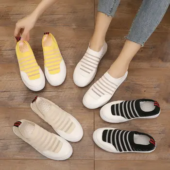 Toate-meci Respirabil Pantofi Sport Femei Primavara-coreean Tricot Single Pantofi 2021 Nou Pedala de Pantofi Casual Zapatos Para Mujer