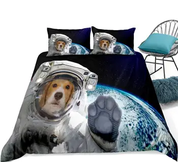 3D Câine Astronaut Carpetă Acopere Stabilit Spațiu Așternut pentru Animale Galaxy husă de Pilotă Câine Regina Textile Acasă Câine 3PCS Câine Spațiu Dropship