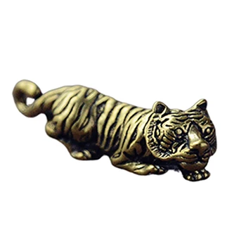 Alamă Solidă Tigru Mare Figurine Ornamente De Cupru Pur De Animale Tigri Model Statuia Miniaturi Birou Decoratiuni Vintage Decor Acasă