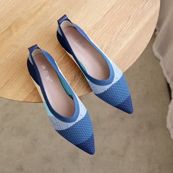 Single pantofi pentru femei de primăvară și de toamnă nou tricotate fund plat cusaturi de o pedala de picior indicat femeilor gravide Doudou pantofi