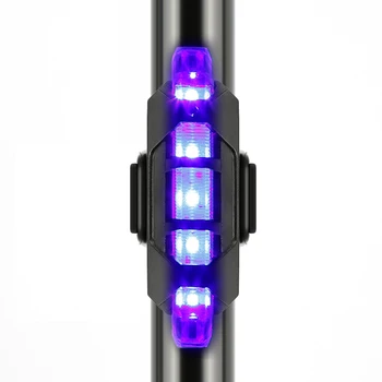 Rezistent la apa 5 LED Biciclete MTB Biciclete din Spate, Coada de Lumină Lampă ROȘIE 4 Modul de Reîncărcare USB Lumini pentru Biciclete Accesorii pentru Biciclete