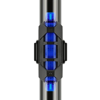 Rezistent la apa 5 LED Biciclete MTB Biciclete din Spate, Coada de Lumină Lampă ROȘIE 4 Modul de Reîncărcare USB Lumini pentru Biciclete Accesorii pentru Biciclete
