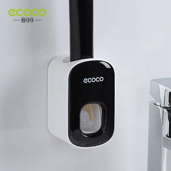ECOCO Montare pe Perete Dozator de Pasta de dinti Automată Accesorii Baie Set Periuta de dinti Suport de Montare pe Perete Suport Accesorii Baie