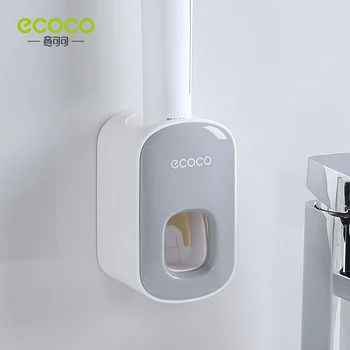 ECOCO Montare pe Perete Dozator de Pasta de dinti Automată Accesorii Baie Set Periuta de dinti Suport de Montare pe Perete Suport Accesorii Baie
