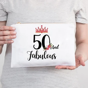 50 & Fabulos Coroana Machiaj geanta de voiaj prieten mama Matusa sora de-a 50-50 de ani de cincizeci de Partid Ziua de nastere Cadou de Aniversare cadou