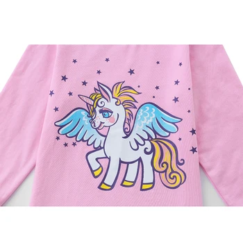 Junellz Fata Unicorn Seturi de Pijamale Unicorn Roz Imprimate Fata de Copil Fata de Pijamale din Bumbac de Craciun pentru Copii Pijamale pentru Fete Pijama