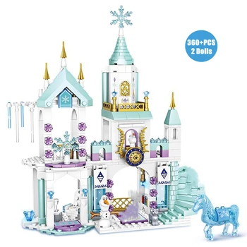 Printesa Disney Frozen Elsa, Anna Magic Castelul De Gheata Set De Stivuire Blocuri Caramizi Cele Mai Bune Jucării Educative Pentru Fete