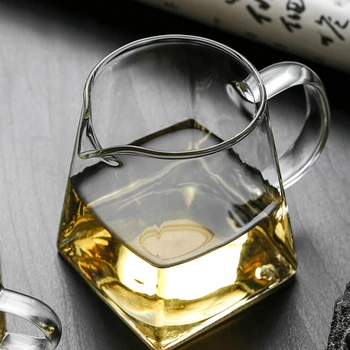 Rezistent La Căldură De Sticlă Clară Ceai Ulcior Pătrat Creative Ceai Chinezesc Set Accesorii Chahai Lapte Ulcior Ibric De Cafea Cana De Apa
