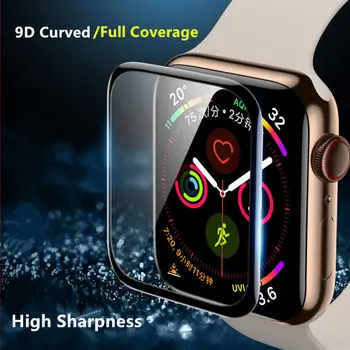 Moale de Sticlă Pentru Apple Watch 6 5 4 se 44mm 40mm iWatch seria 3 42mm 38mm 9D HD (Nu Călită) capac de Film de Apple watch Accesorii