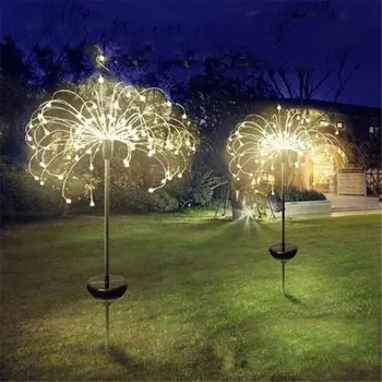 Alimentat de energie solară în aer liber, Iarba Glob de Păpădie focuri de Artificii Lampa Flash String 90 /120/150 LED Pentru Grădină cu Gazon, cu Peisaj de Vacanță Lumina
