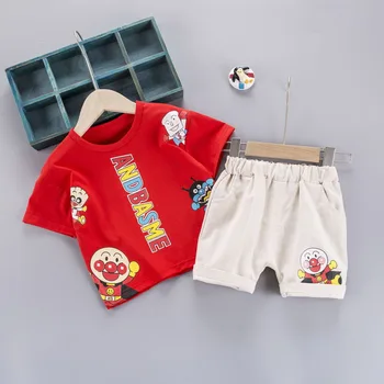 Copilul baietel Fete Seturi de Copii Maneca Scurta din Bumbac Desene animate Topuri Tricouri+Pantaloni scurti de Vara pentru Copii Haine Set