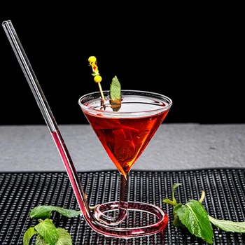 Roșu Net De Rotație Martini Ceașcă De Halloween Spirală Vampir Cupa Paie Cupa Coada Lunga Pahar De Cocktail Moleculă