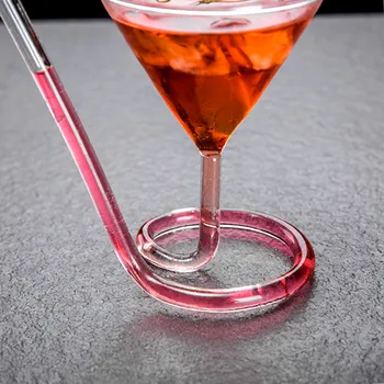Roșu Net De Rotație Martini Ceașcă De Halloween Spirală Vampir Cupa Paie Cupa Coada Lunga Pahar De Cocktail Moleculă