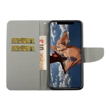 Magnolia Pisică Fluture Pictat Caz Pentru Apple iphone 11 Pro XS Max XR X 7 8 6s 6 Plus Portofel, Buzunar Carte de Flip Stand Fundas V20F
