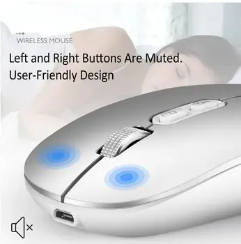 Silențioasă Bluetooth Mouse-ul fără Fir Reglabil 800/1200/1600DPI Soareci Ultra-subțire Slim Reincarcabila Pentru Calculator PC, Laptop, Desktop