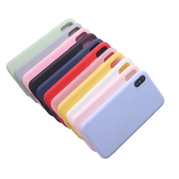 Bomboane Culori Simple, Shockproof Acoperi Telefon Caz Pentru iPhone 11 12 Por Max XR X 7 8 Plus 6s Rezistent la pete Moi de Acoperire Caz de Telefon