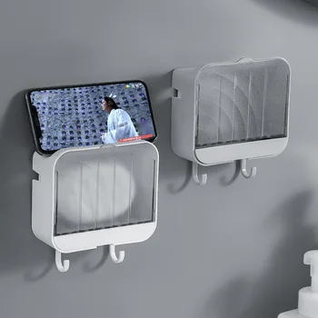 Baie organizerbathroom accessoriesNew stil liber perforat cutie de săpun baie, montat pe perete, cutie de săpun