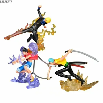 3PCS/Set Japonez Anime One Piece Monkey D. Luffy Vinsmoke Sanji Roronoa Zoro Ver. 1/6 din PVC Figura de Acțiune jucarii Model Dropshipping