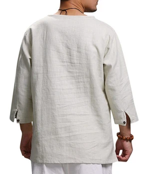 2020 Oameni Noi V Gât Lenjerie de pat din Bumbac Tricouri de sex Masculin Respirabil Culoare Solidă Maneca Lunga Casual, Lenjerie Pierde T-Shirt, Blaturi M-4XL