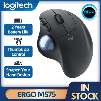 Logitech M575 ERGO Trackingball Mouse Cu 5 Butoane 2000DPI 2.4 HZ Wireless Confortabil Soareci w/redus de Energie Tehnologie pentru Biroul de Acasă