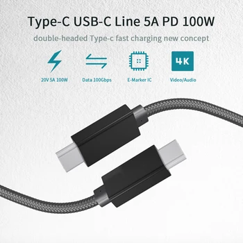USB 3.1 Tip C Cablu PD 100W Rapid Cablu de Încărcare USB-C to USB C Cablu Pentru Macbook pro Huawei Matebook P30 Samsung S9 S10 xiaomi
