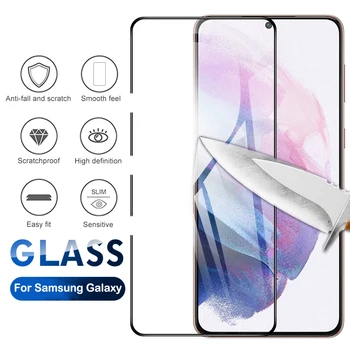 3PCS Complet Capacul din Sticla Temperata Pentru Samsung Galaxy S21 Ultra Plus Ecran Protector Pentru Samsung S21 Plus S21 Ultra Folie de Protectie