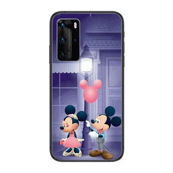 Mickey Cazul în care Telefonul Pentru Huawei P 40 30 20 10 Lite Inteligent Z Pro Negru Etui Coque Pictura Hoesjes de benzi desenate de moda