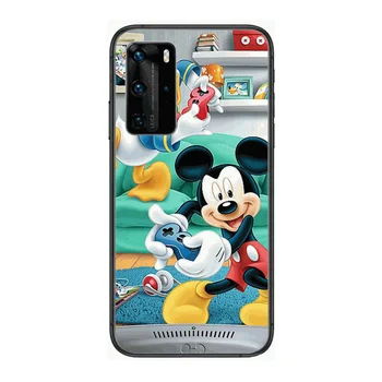 Mickey Cazul în care Telefonul Pentru Huawei P 40 30 20 10 Lite Inteligent Z Pro Negru Etui Coque Pictura Hoesjes de benzi desenate de moda