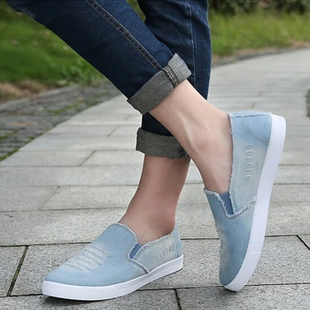 Nou Stil de Vară pentru Bărbați Pedala Denim Cerșetor Pantofi de Pânză Leneș Pantofi Rupt Panza Pantofi pentru Bărbați Pantofi de Mens Adidasi