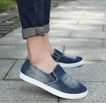 Nou Stil de Vară pentru Bărbați Pedala Denim Cerșetor Pantofi de Pânză Leneș Pantofi Rupt Panza Pantofi pentru Bărbați Pantofi de Mens Adidasi