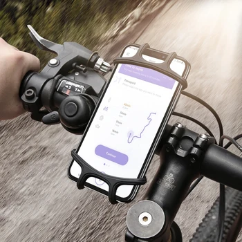 Biciclete Din Silicon Cu Suport Pentru Telefon De Biciclete Mobil, Telefon Mobil Suport Universal Rezistent La Șocuri Biciclete Ghidon Clip Titularul Ciclism Accesorii