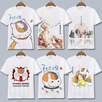 Anime Natsume Yuujinchou natsume Tricou Madara Profesor Pisica Femei/Bărbați de Vara Tricou Casual Mâneci Scurte Top Tee Tricouri