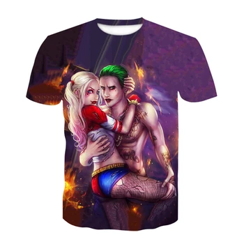 Horror Clown pentru Bărbați T-shirt Amuzant Clovn Fata Topuri Imprimate 3D Cool Fashion cu Mânecă Scurtă Tricou Joker Haine Streetwear