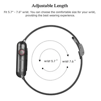 Silm curea Pentru Apple Watch band 40mm 44mm iWatch Trupa 38mm 42mm Accesorii Meatl Milanese bratara Apple watch serie 3 4 5 6 se