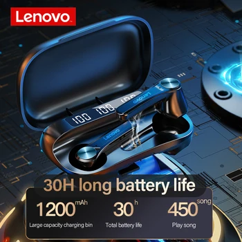 Lenovo QT81 TWS Cască Bluetooth 1200mAh Caz de Încărcare de putere Mobil Wireless Headset Sport Căști de Anulare a Zgomotului cu Microfon