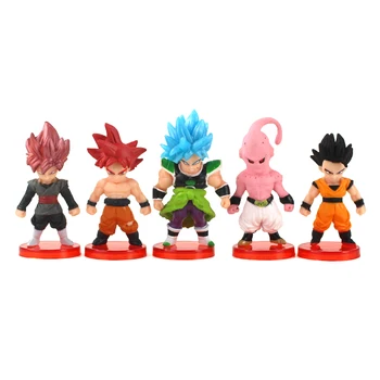 16Pcs/Set Dragon Ball Goku Figura Anime Jucarii Cu Roșu Bază Saiyan Vegeta PVC Model de Păpuși Cadouri de Ziua de nastere Pentru Copii
