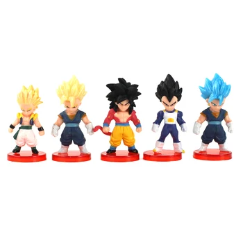 16Pcs/Set Dragon Ball Goku Figura Anime Jucarii Cu Roșu Bază Saiyan Vegeta PVC Model de Păpuși Cadouri de Ziua de nastere Pentru Copii