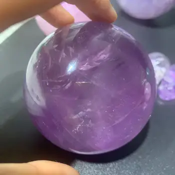 Naturale Ametist Cristal Magic Ball Minerale Sfera， piatra naturala de vindecare de cristal reiki pentru Gem de Colectare a decora casa