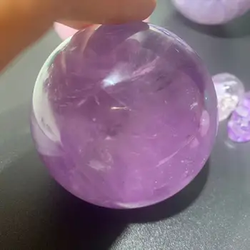 Naturale Ametist Cristal Magic Ball Minerale Sfera， piatra naturala de vindecare de cristal reiki pentru Gem de Colectare a decora casa