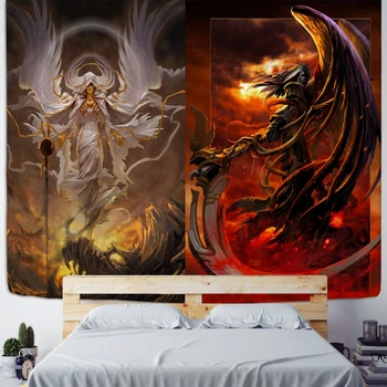 Demonii Și Îngerii Tapiserie de pe Perete Magic Colorate Boem, Hippie TAPIZ Magie, Astrologie Cameră Decor Acasă